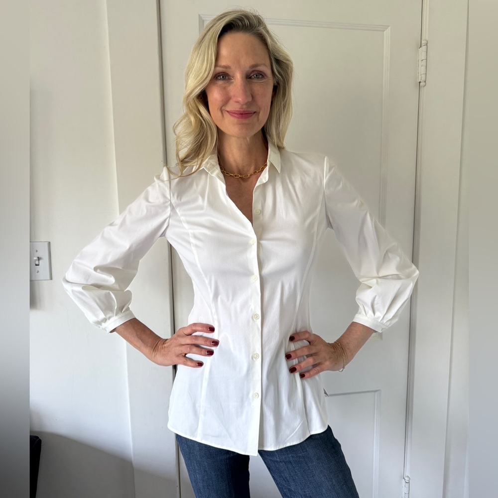 White Button-Up Blouse